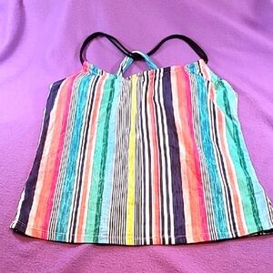 Striped Multicolor Tank Top with Crossback Straps